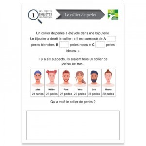 Échantillon du jeu " MES PETITES ENQUÊTES MATHÉMATIQUES"