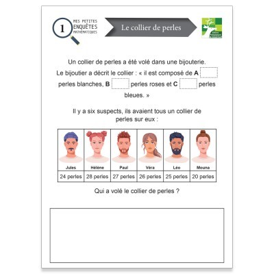 Échantillon du jeu " MES PETITES ENQUÊTES MATHÉMATIQUES"
